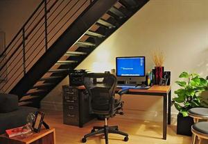Work space under the stairs