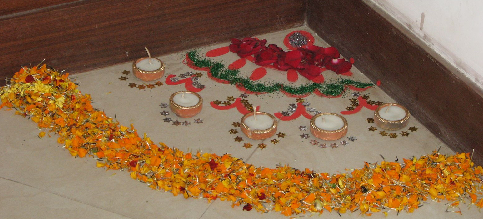 Corner Rangoli for Diwali decoration